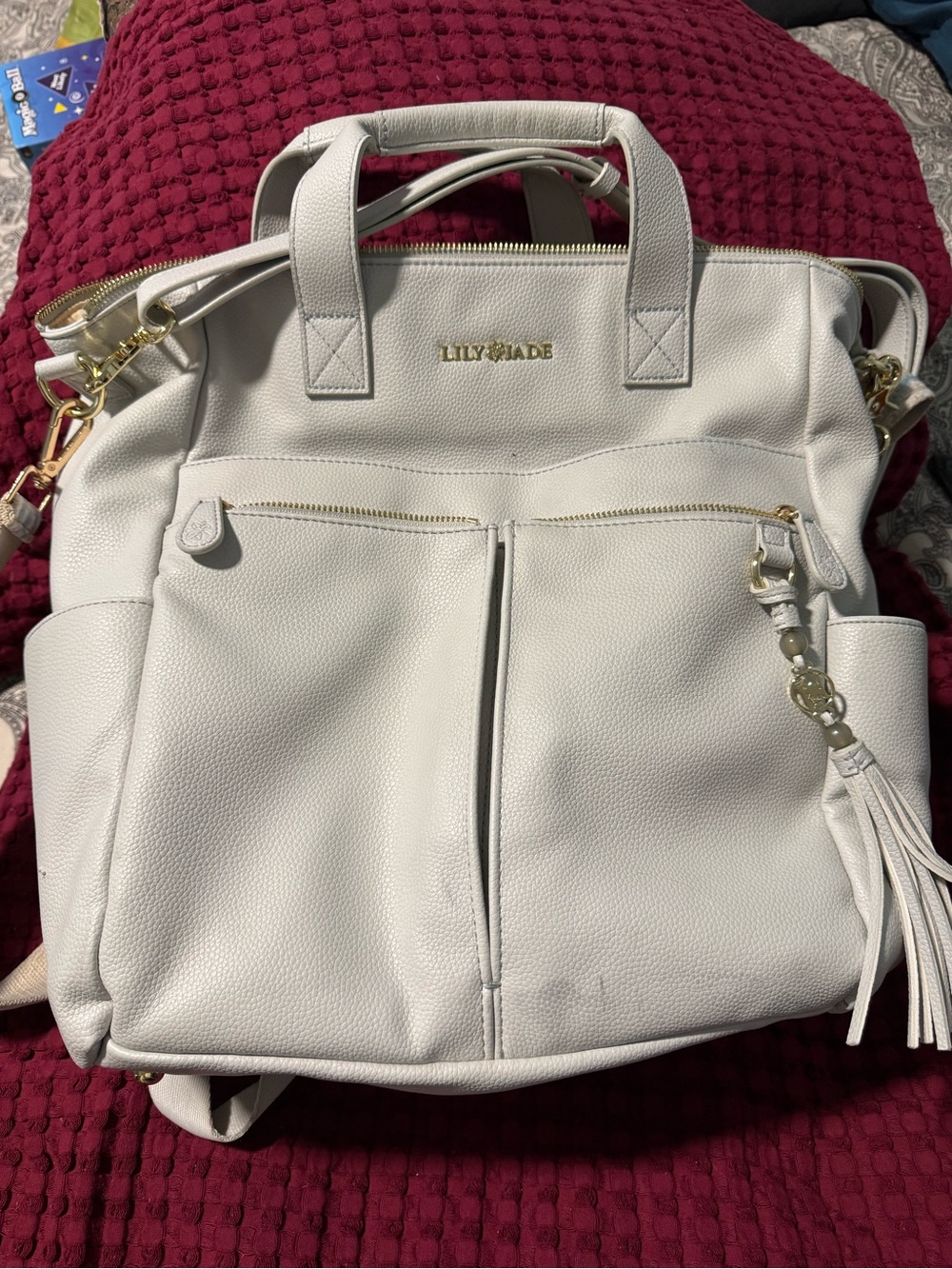 LILY & JADE White Convertible Baby Bag Backpack